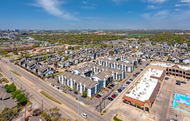 an aerial view of The Baxter Apartments