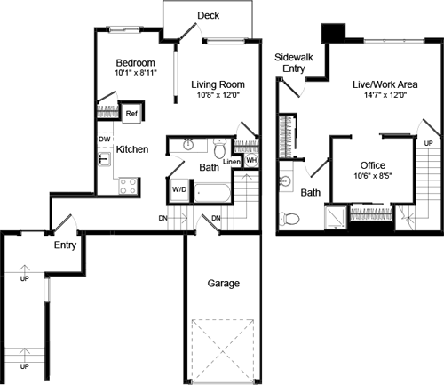 1 bed, 2 baths, 1,133 sqft, $2,259, Unit 104
