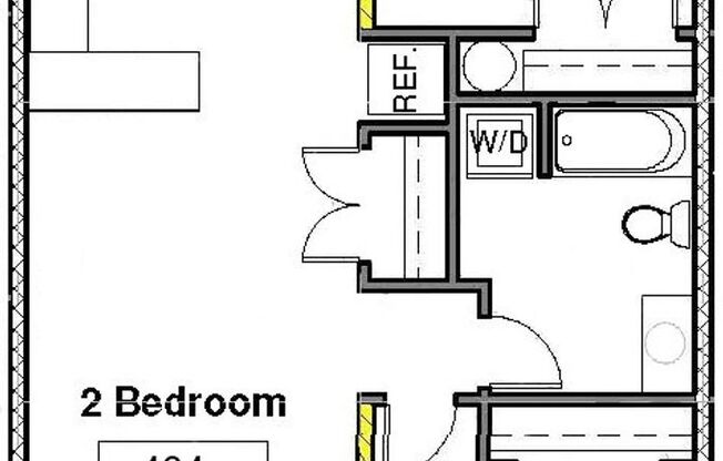 2 beds, 1 bath, 829 sqft, $1,590, Unit 404