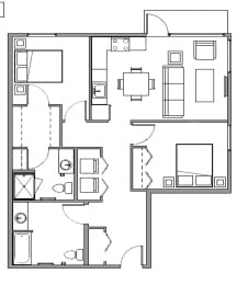 2 beds, 2 baths, 947 sqft, $3,038