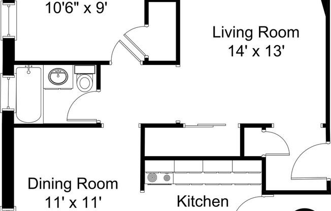 1 bed, 1 bath, 645 sqft, $2,250, Unit 738 1E