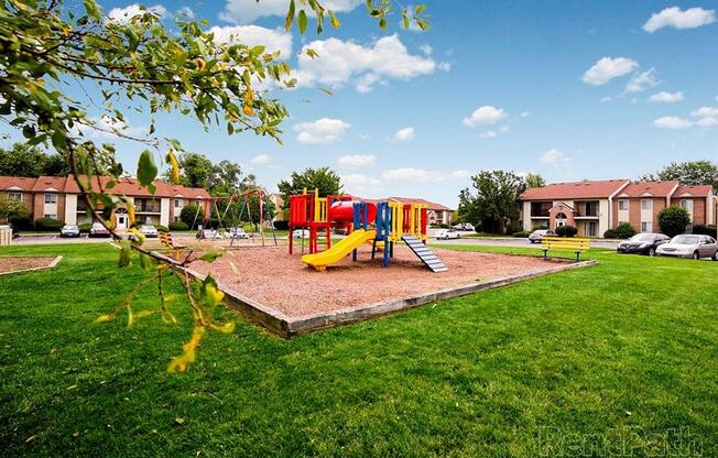 Tot Lot And Playing Field at Creekside Square Apartments, Indiana