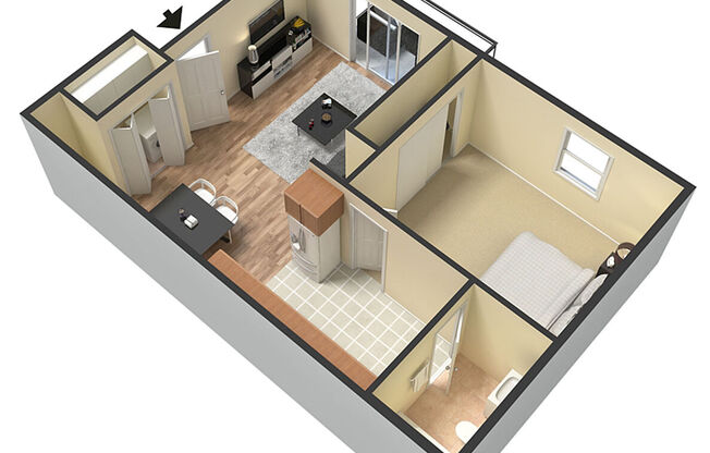 1 bed, 1 bath, 650 sqft, $885