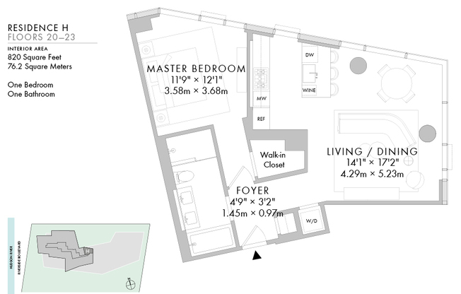 1 bed, 1 bath, 820 sqft, $7,000, Unit 21H