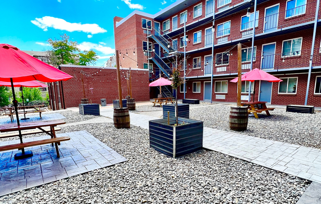 Relax in this charming courtyard, perfect for social gatherings and outdoor enjoyment.