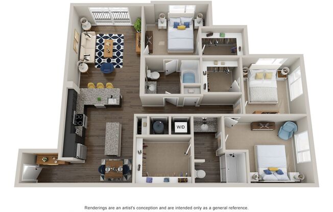 3 beds, 2 baths, 1,283 sqft, $2,802, Unit 00 - 232