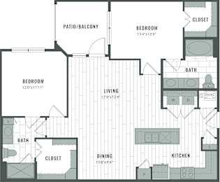 2 beds, 1 bath, 1,168 sqft, $1,860