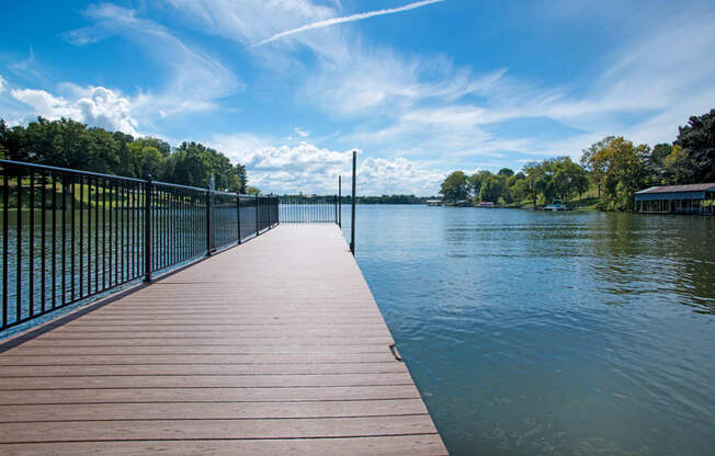 Lake dock with fence at Ventana, Hendersonville, TN 37075.