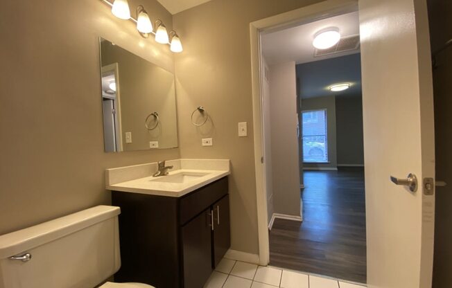 Conveniently located bathroom