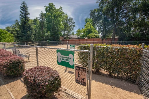 Fenced in pet park