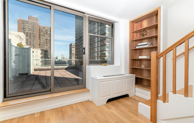 Private Terrace and stairway in duplex apartment rental upper east side