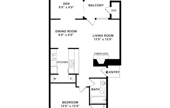 1 bed, 1 bath, 805 sqft, $1,430
