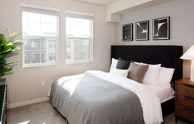 West End District Apartments in Beaverton, Oregon Model Bedroom