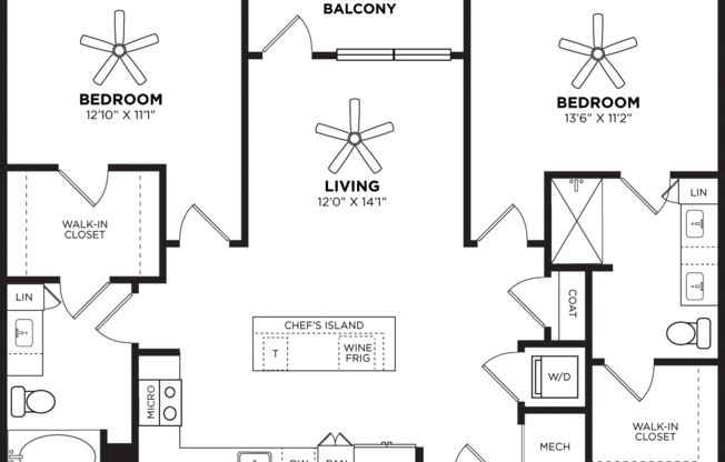 2 beds, 2 baths, 1,128 sqft, $2,885, Unit 154