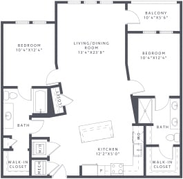 2 beds, 2 baths, 1,152 sqft, $3,355