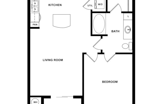 1 bed, 1 bath, 591 sqft, $1,595