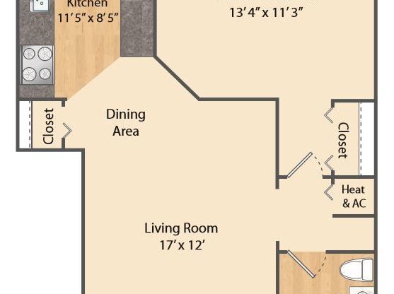 1 bed, 1 bath, 595 sqft, $1,418