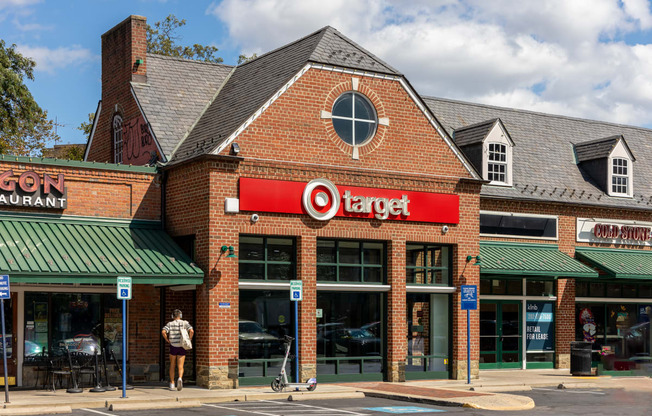 a target store on the corner of a city street