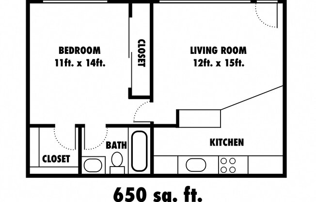 1 bed, 1 bath, 650 sqft, $2,200