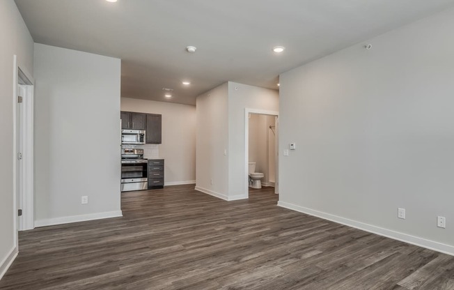 Spacious Living Area With Wood-Style Flooring