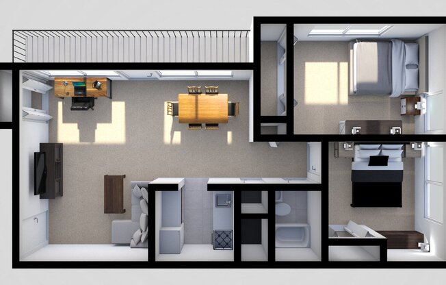 2 beds, 1 bath, $1,290