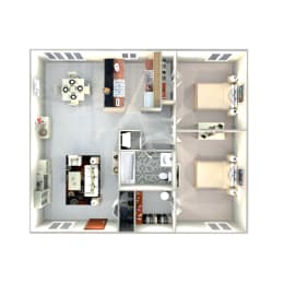 2 beds, 1 bath, 801 sqft, $1,299