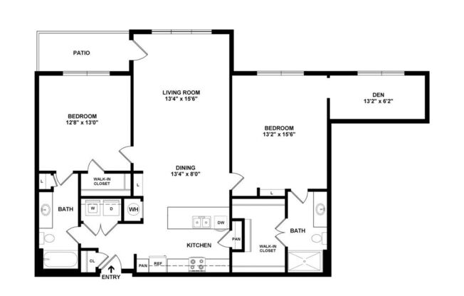 2 beds, 2 baths, 1,415 sqft, $2,538