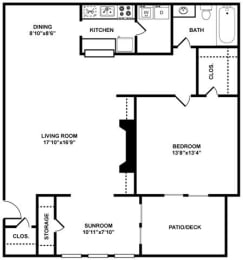 1 bed, 1 bath, 1,005 sqft, $1,517