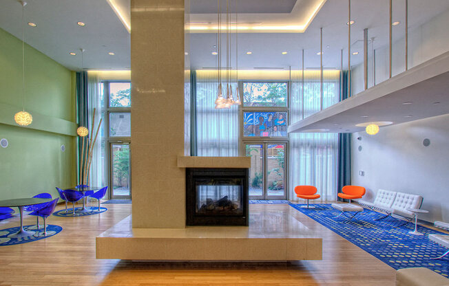 Fireplace Sitting Area at Highland Park at Columbia Heights Metro, Washington