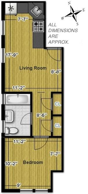 1 bed, 1 bath, $2,695, Unit 2-C