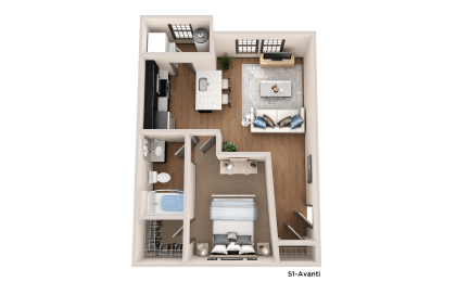 1 bed, 1 bath, 656 sqft, $1,309