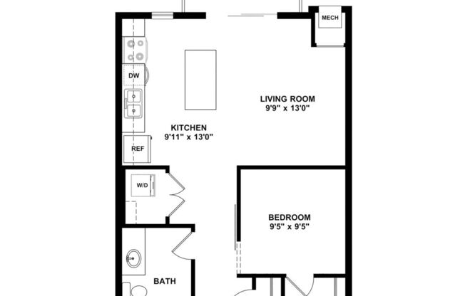 1 bed, 1 bath, 568 sqft, $1,465