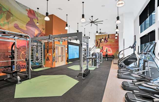 fitness center at Aya Apartments