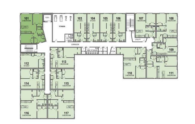 2 beds, 1 bath, 836 sqft, $2,885, Unit 201