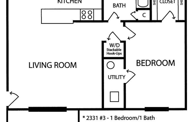 1 bed, 1 bath, 875 sqft, $840, Unit PCN3 Pecan Model Unit 1 Bdrm 1 Bath (2331-03)