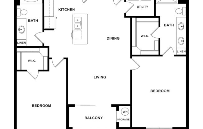 2 beds, 2 baths, 1,168 sqft, $2,135