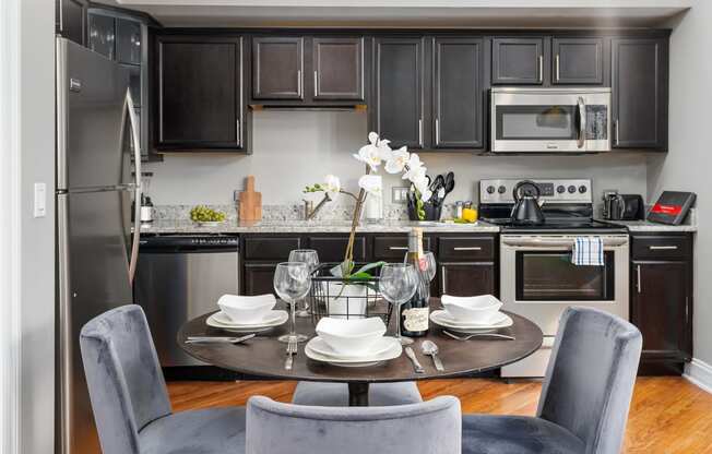 kitchen and dining area