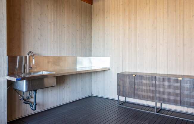 The Lenox | Rooftop Deck Sink Area