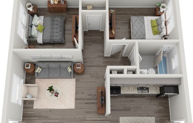 2 beds, 1 bath, 850 sqft, $1,250, Unit 00-E8