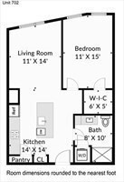 1 bed, 1 bath, 716 sqft, $3,600, Unit 720