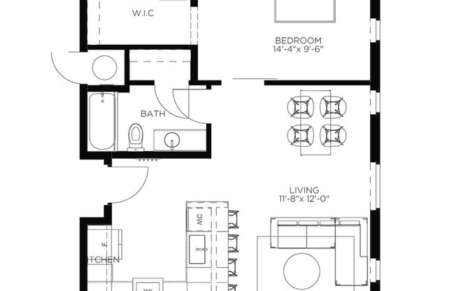 1 bed, 1 bath, 706 sqft, $1,425, Unit 2327