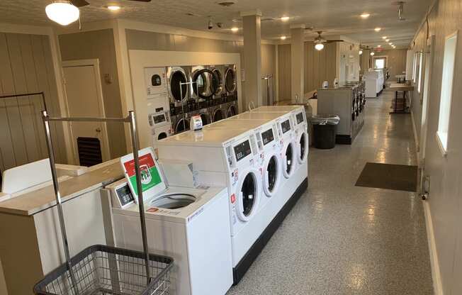 On-site laundry facility at Pickwick Farms Apartments in Indiana 46260