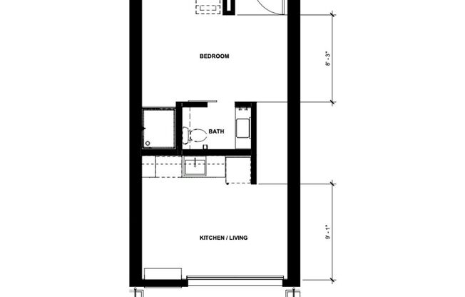 1 bed, 1 bath, 447 sqft, $1,350, Unit 116
