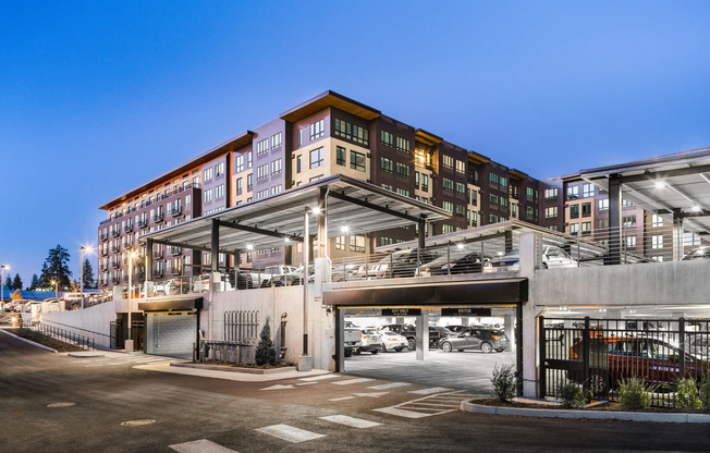 entrance to the hixon with parking garage