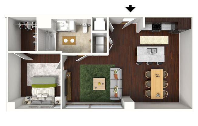 1 bed, 1 bath, 800 sqft, $1,447, Unit 735