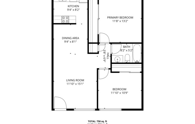 2 beds, 1 bath, 760 sqft, $2,699, Unit 40-213
