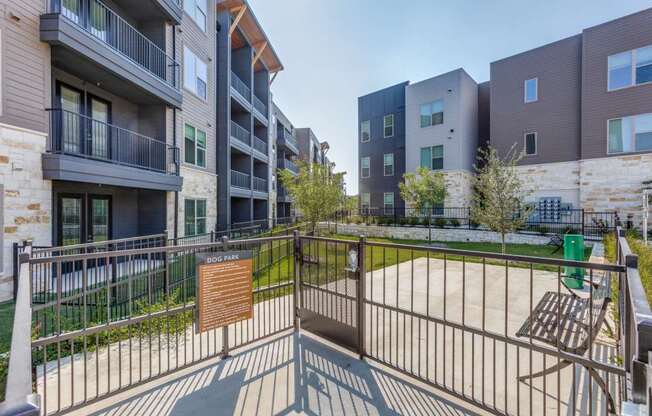 A gated community with a sign that says