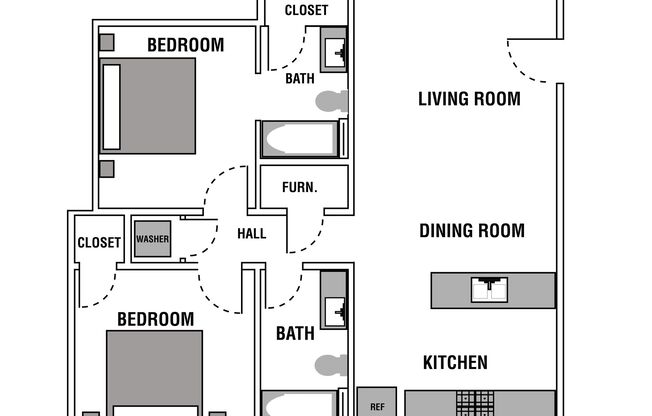 2 beds, 2 baths, 852 sqft, $1,299, Unit 10-23