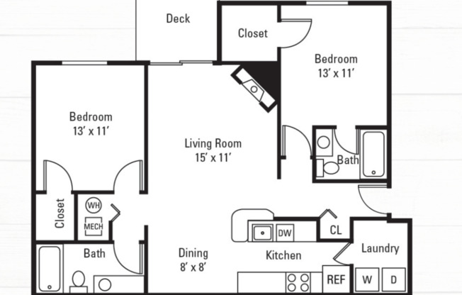 2 beds, 2 baths, 1,074 sqft, $1,588