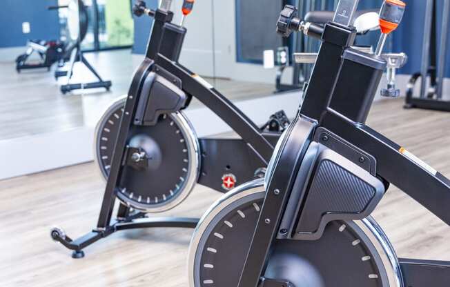 Spin bikes at Zeta Luxury Apartments in Sacramento, CA